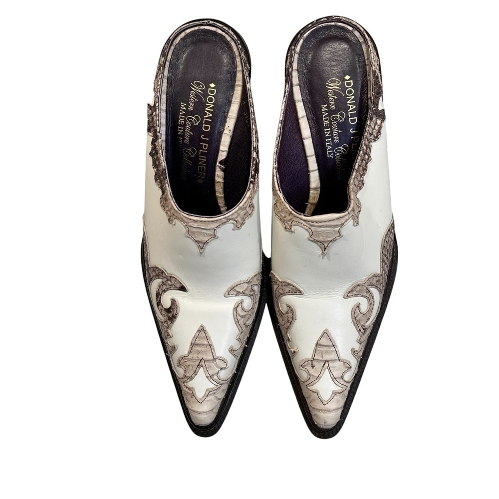 Donald J. Pliner Western Leather Mules Sz-5.5